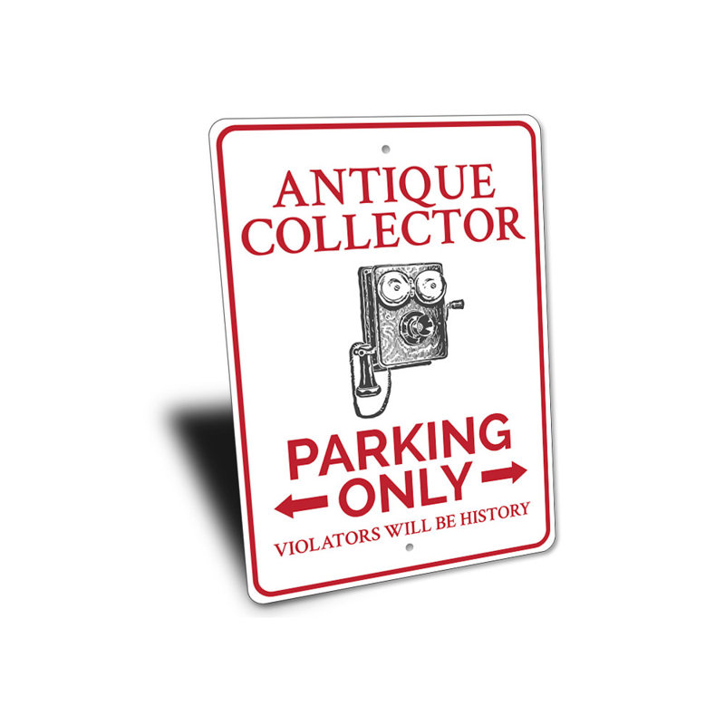 Plaque de collection antique en aluminium, H 14 po x l 10 po x P 0,04 po