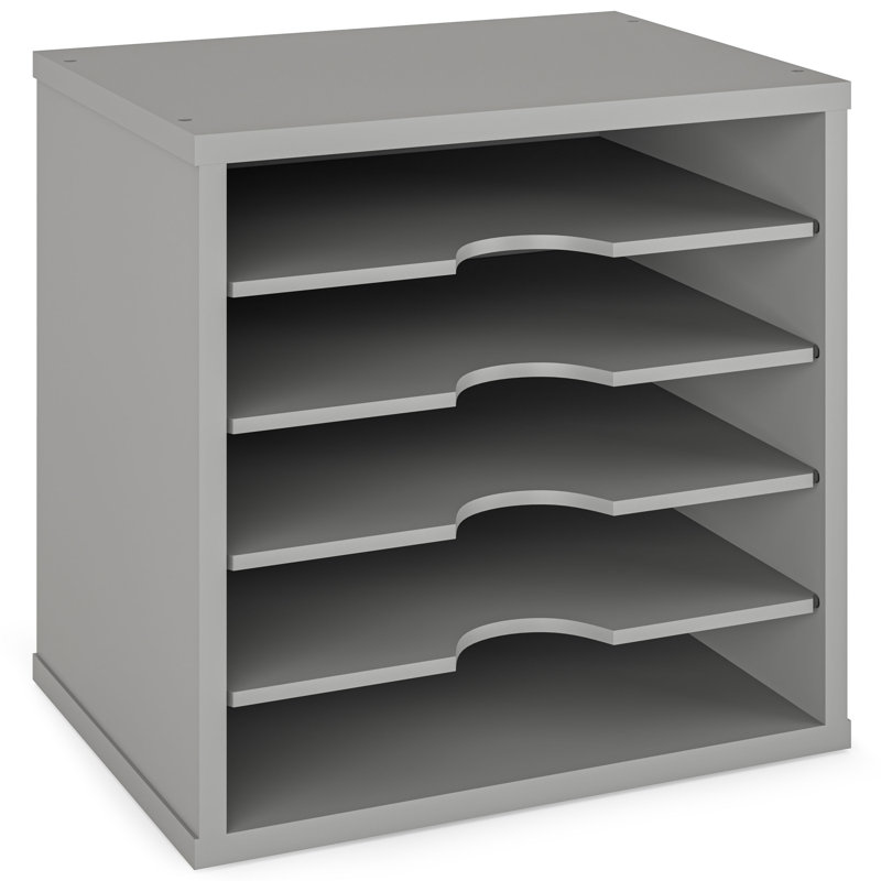 Logan Stackable 5-Tier Paper, Mail and File Organizer, Grey