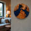 Art mural rond 11,5 "en bois de cèdre et résine époxy