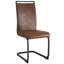 Quatre chaises de salle à manger rétro en suède - Tissu technique, brun et noir, structure en métal, pieds coulissants, style facile à installer avec pieds noirs, fonction, ergonomique