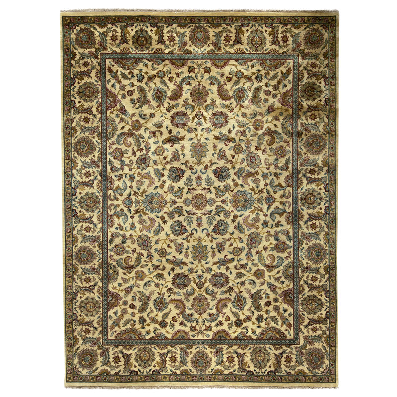 Tapis doré de haute qualité noué à la main
