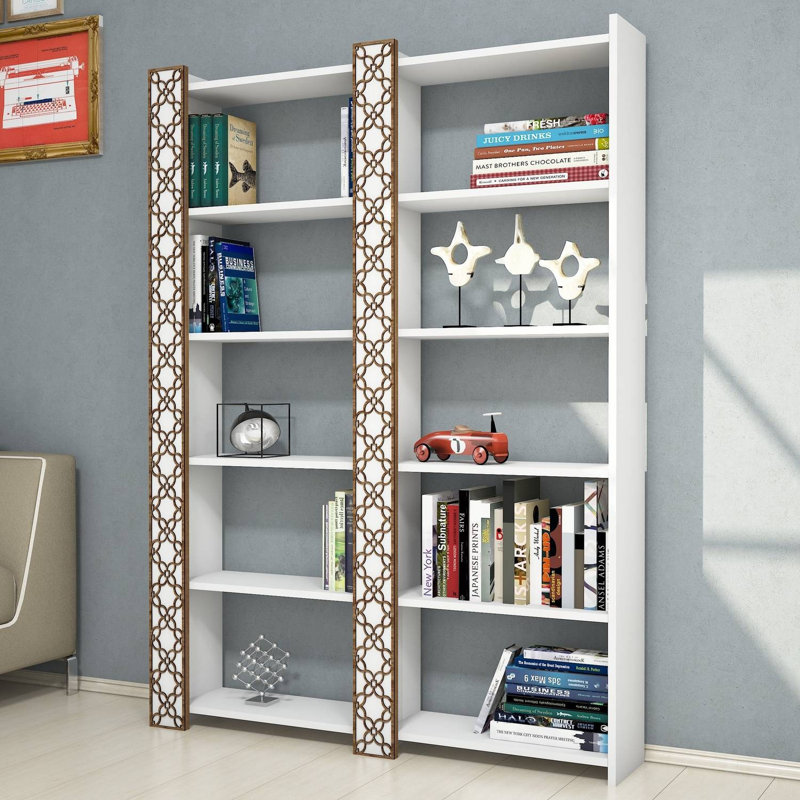 Alizeh 170cm H Standard Bookcase, Walnut/Brown