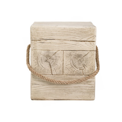 Table d'appoint carrée en grain de bois Carter