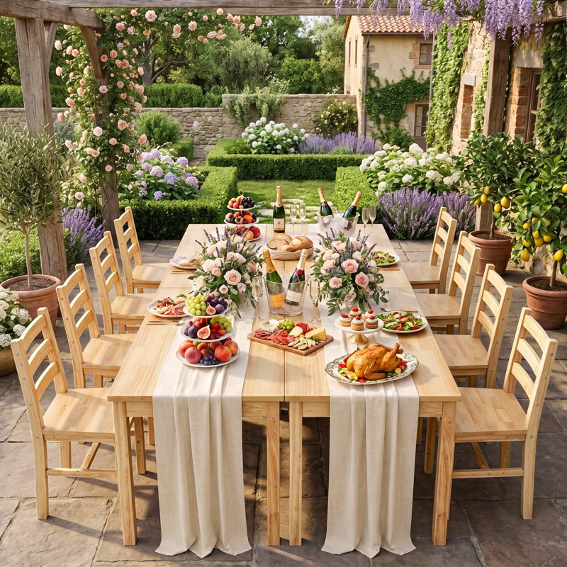 4-Person Rectangular Dining Set, Oak