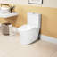 Toilette en céramique une, 1,1 / 1,6, allongée, hauteur confortable, blanche, et siège à fermeture longue T039wt 15,75 po, approuvé, doux