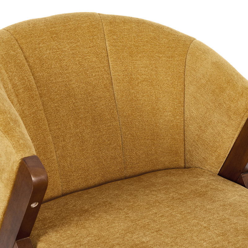 Chaise d'appoint rembourrée avec pieds en bois en forme de Y (ensemble de 2), Ginger