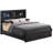 Transitional Black King Storage Bed