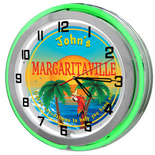 Margarita Bar Neon Wall Clock