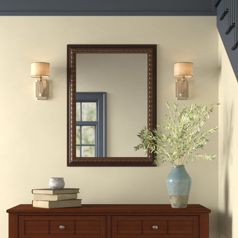Solid Wood Flat Wall Mirror, 46" H x 34" W