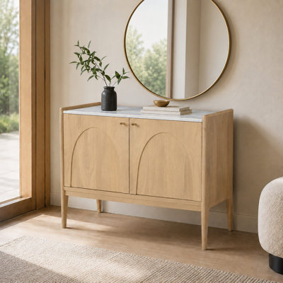 Aura 2-Door Accent Cabinet with Marble Top
