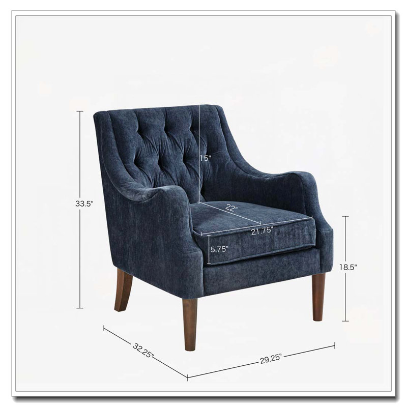Fauteuil d'appoint capitonné, Marine