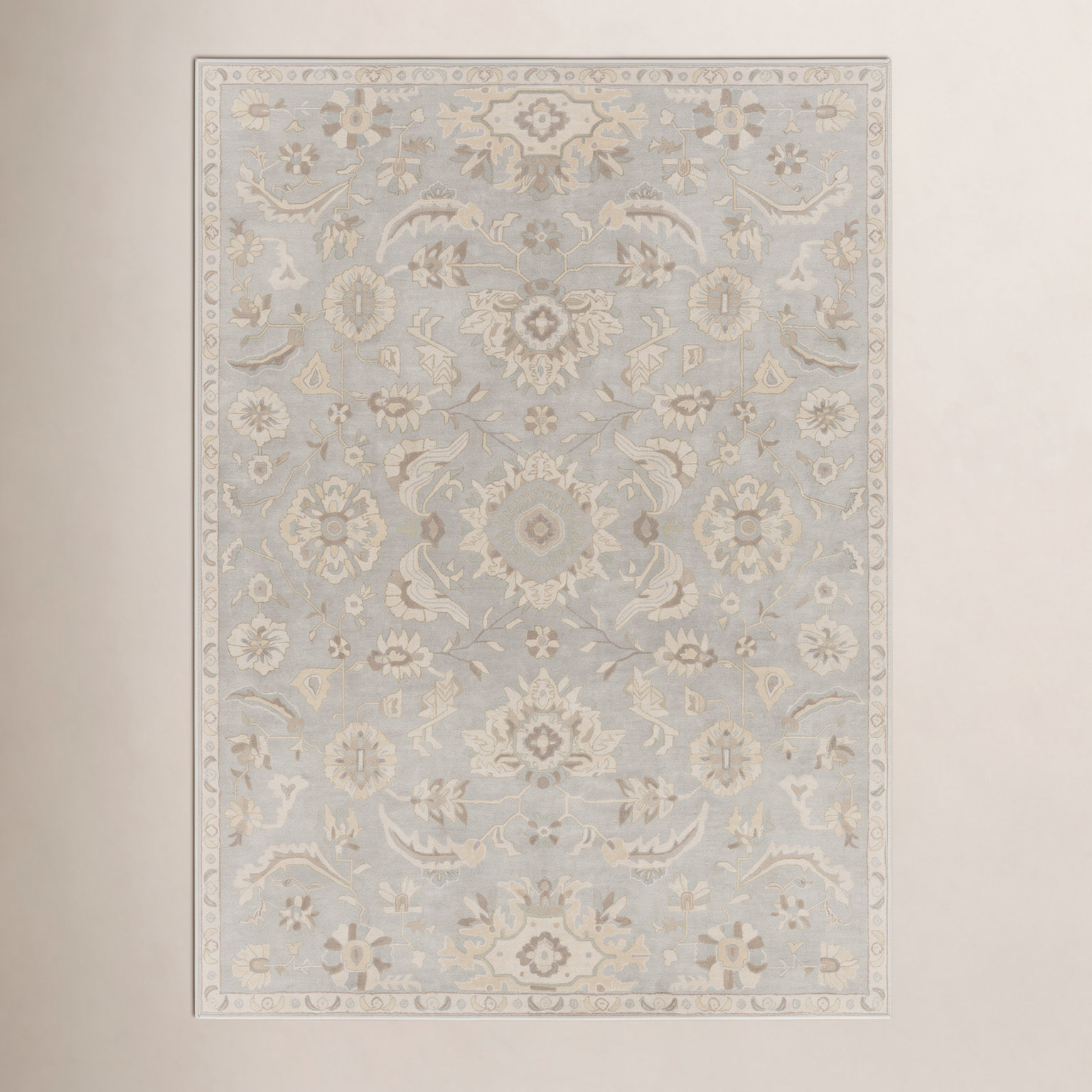 Arden Beige Hand-Tufted Wool Oriental Rug, Rectangle 8' x 11'