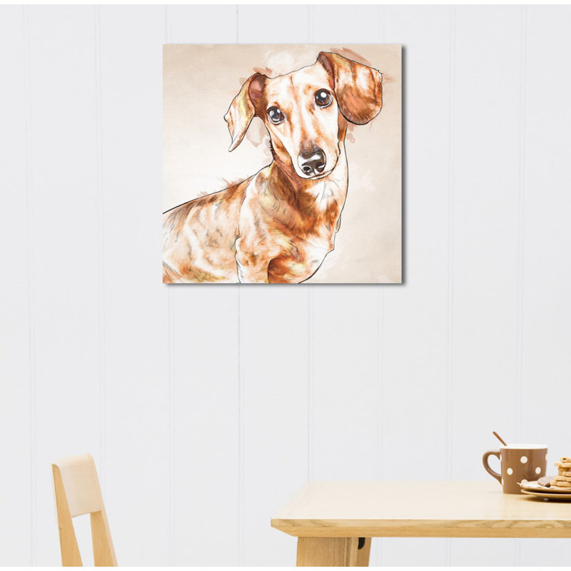 «Watercolor Dachshund», reproduction d'art, H 12 po x l 12 po x P 1,5 po