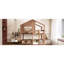 Lit mezzanine simple avec une conception de maison, apparence naturelle, clôture de haute qualité, multifonction inférieure, pour, bois de pin, construction en bois à installation rapide,