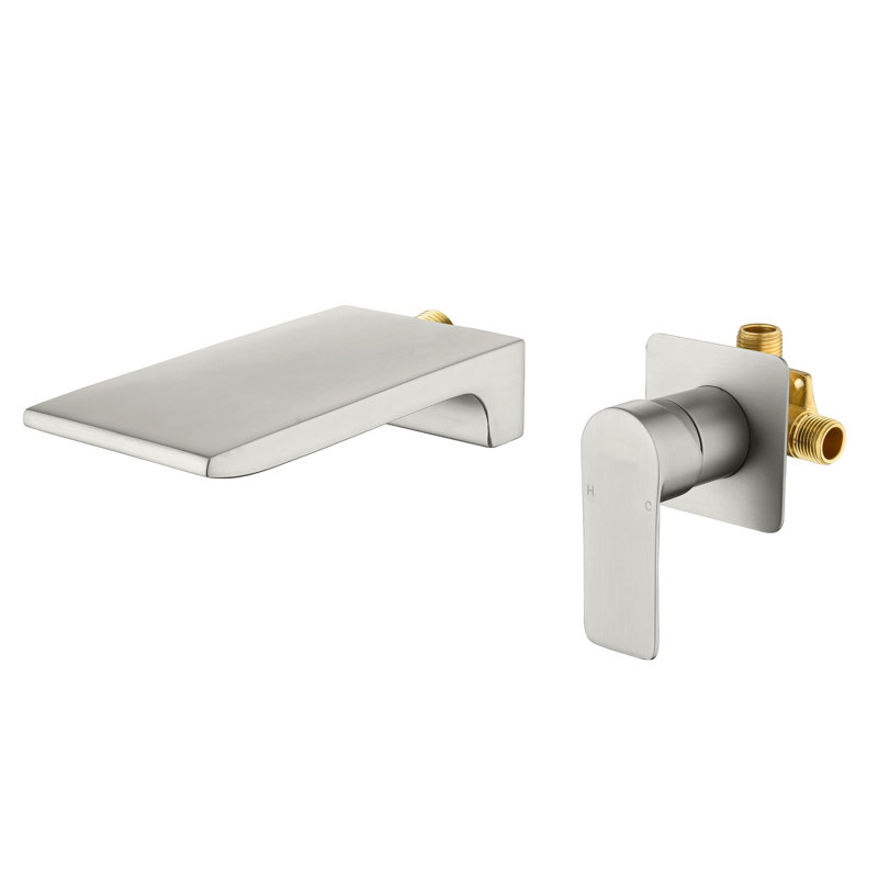 Wall Mounted Bathroom Faucet, Brushed Nickel