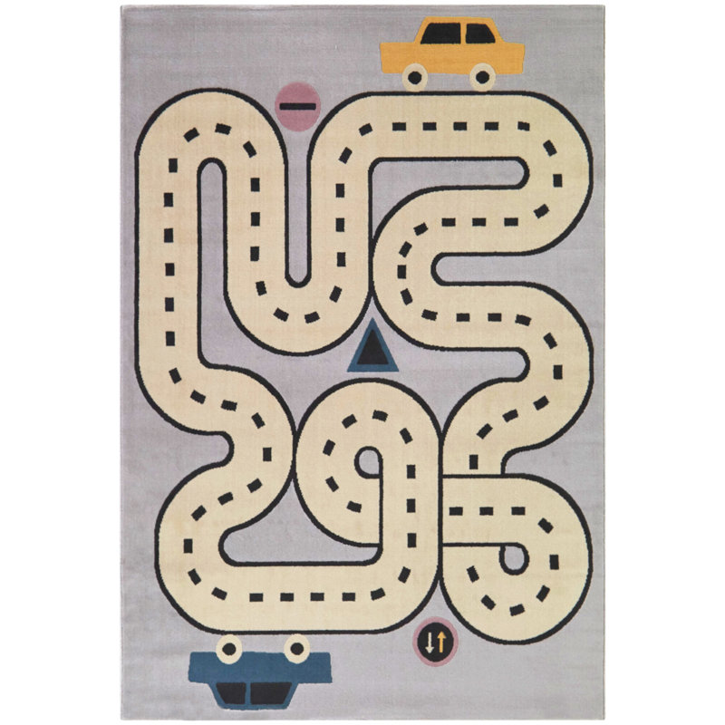Tapis rectangulaire en polypropylène tissé à la machine, Rectangle 4 pi 4 po x 6 pi