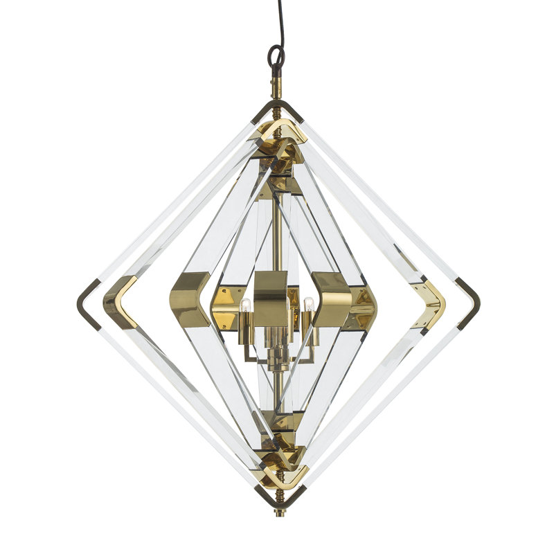 Nellcote 4 - Light Chandelier, Brass