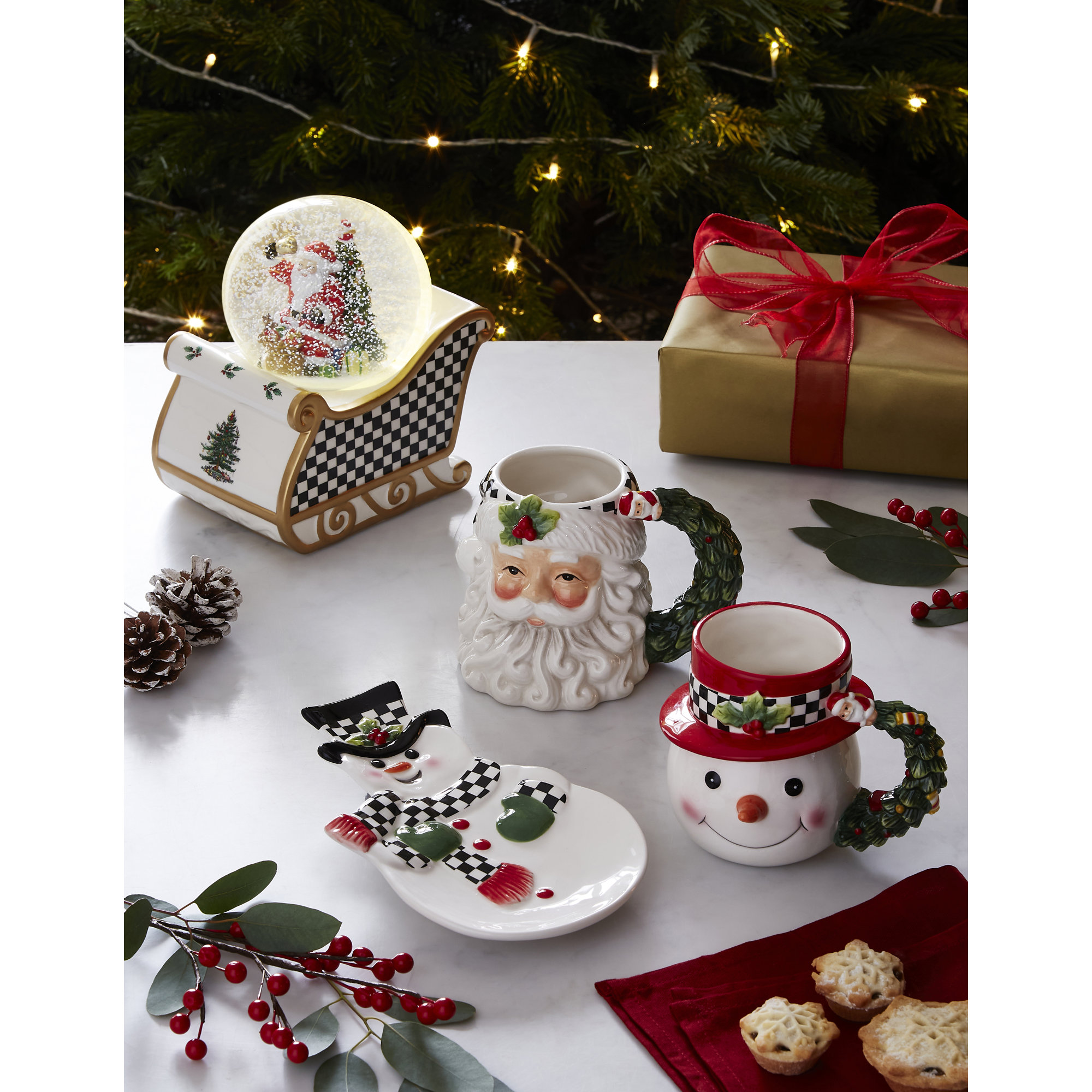 Christmas Tree SNOWMAN DISH