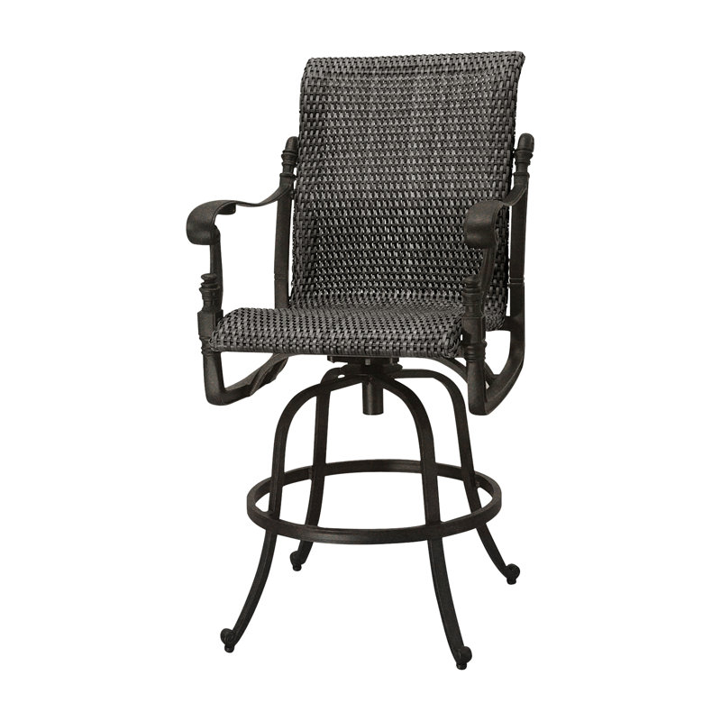 Florence Woven Swivel Bar Stool, Desert Bronze, Chestnut