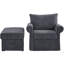 37.5" Accent Chair With Ottoman, Plush Chenille Upholstered Armchair, Stylish Single Sofa Chair-1675345081