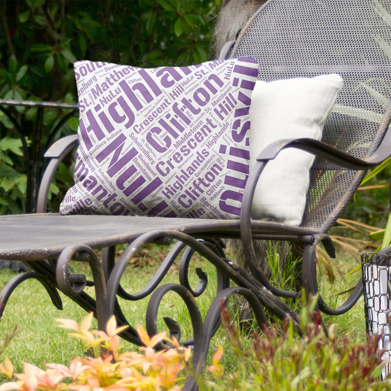 Coussin décoratif intérieur/extérieur louisville, H 16 po x l 16 po, Non, Mauve