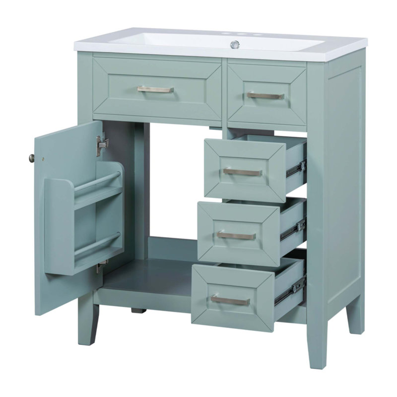 Meuble-lavabo 30 po avec lavabo, Vert