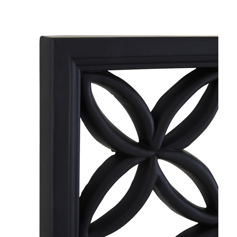 Ferrara Solid Wood Concave Wall Mirror, Black