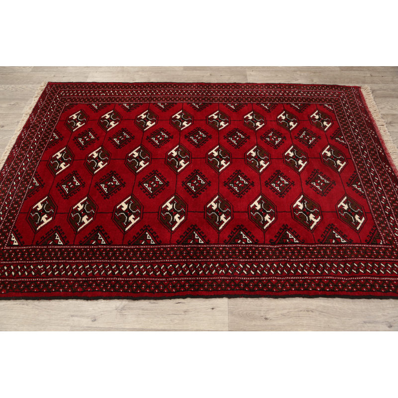 Tapis décoratif en laine de conception unique 4 pi 4 po x 6 pi 1 po noué à la main New Age