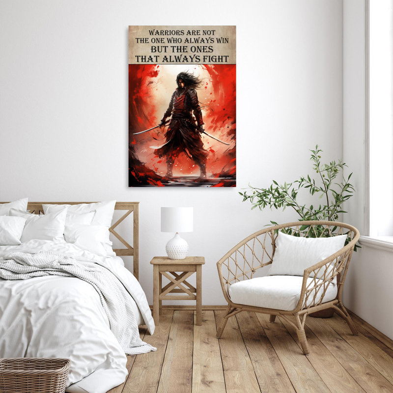 Warriors are not the one - 1 pièce, reproduction d'art graphique sur toile tendue, H 14 po x l 11 po x P 1,25 po