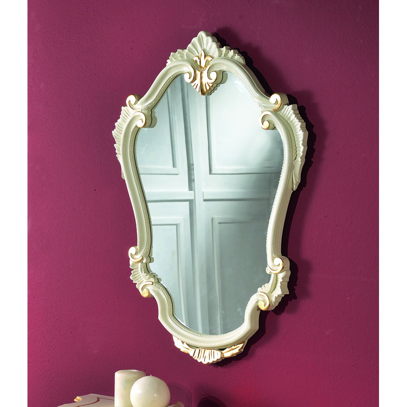 Buettner Wood Flat Wall Mirror, White