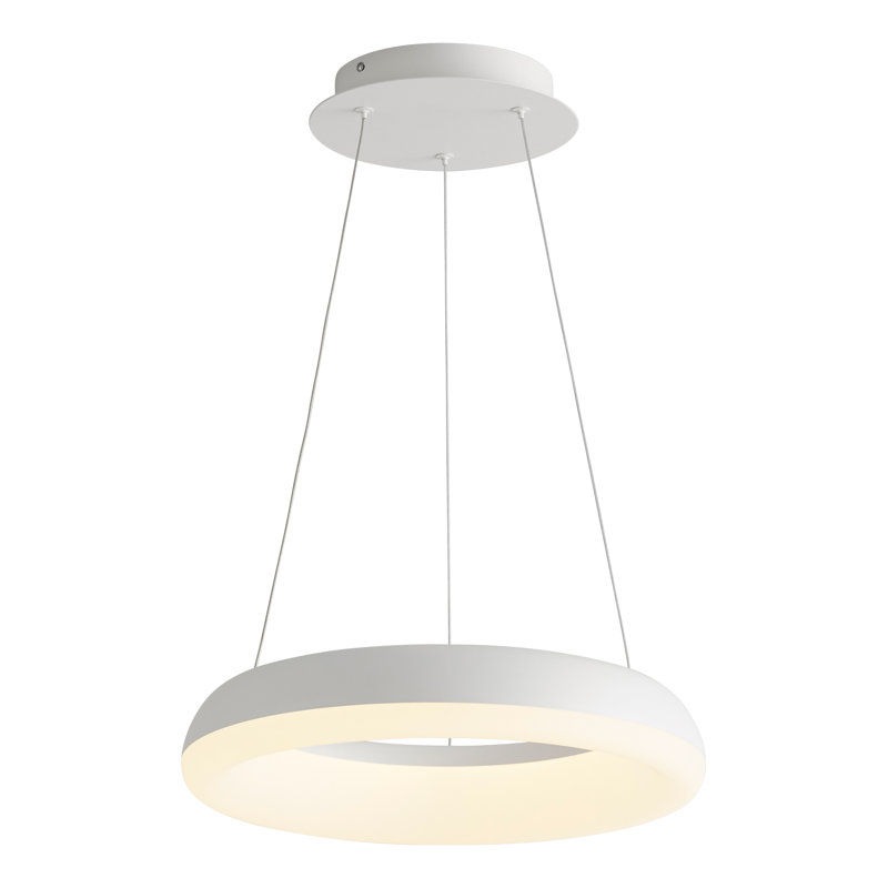 Lustre géométrique à 1 lumière DEL, H 99,25 po x l 15,75 po x P 15,75 po, Blanc