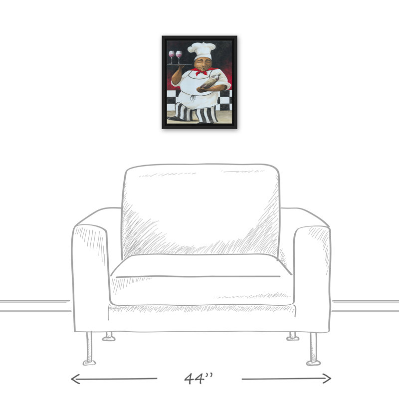 «Serving Chef» sur impression sur toile, H 15,75 po x l 12,75 po x P 1,75 po, Cadre flottant noir