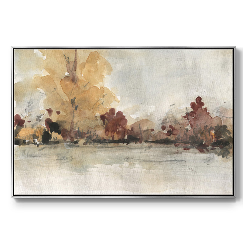 The Autumn View I, toile tendue avec châssis de qualité supérieure - prête à être accrochée, Argent