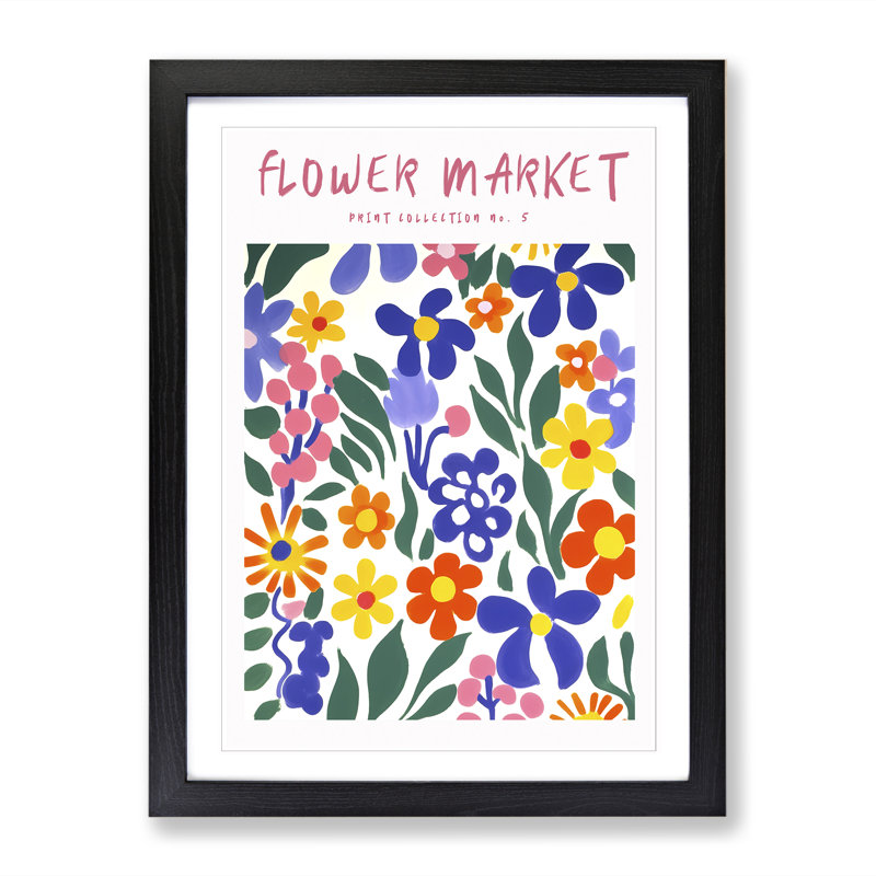 Flower Market Exhibition Collection No.5 - Single Picture Frame Print on Wood, 64cm H x 46cm W x 2cm D