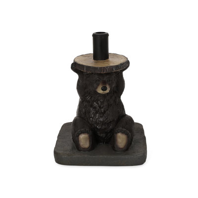 Resin Coated Concrete Umbrella Stand - Dark Brown, 13.11 In Deep X Wide 17.69 High, No Assembly Brown Socket Lightweight, Coated, Tall