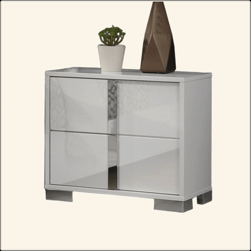 Table de chevet contemporaine classique 1pc, Blanc
