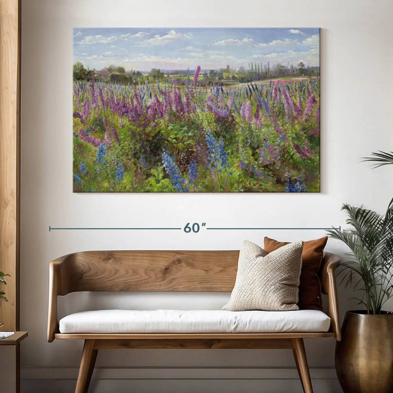 Delphiniums et coquelicots Alvord, H 34 po x l 51 po