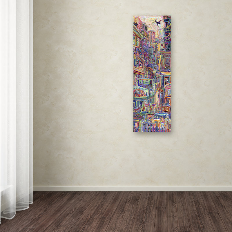 Colorful Abstract 16x47-Inch Wood Frame Canvas Art