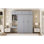 Grand lit escamotable mural avec bureau, armoire supérieure et tablettes de rangement, lit pliable peu encombrant, gris