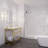 Screen Series 34 in. x 74 in. Fixed Frameless Shower Door in Brushed Gold with Tsunami Guard Tempered Frosted Glass-64345448