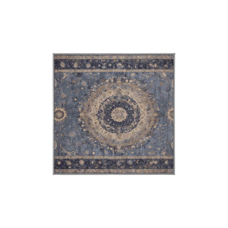 Tapis mauve lavable à la machine, Carré 7 pi