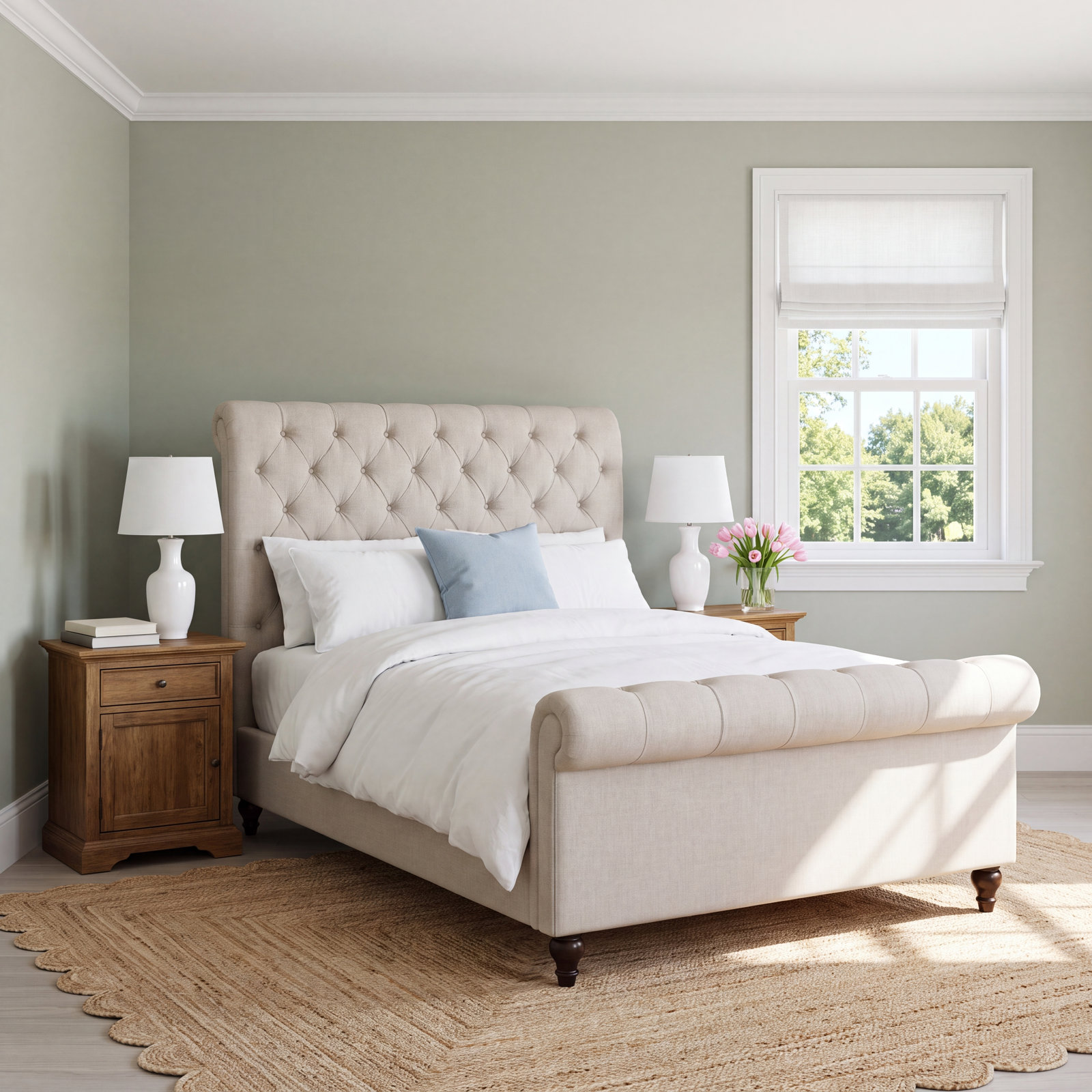 Nicolas Upholstered Sleigh Bed, King