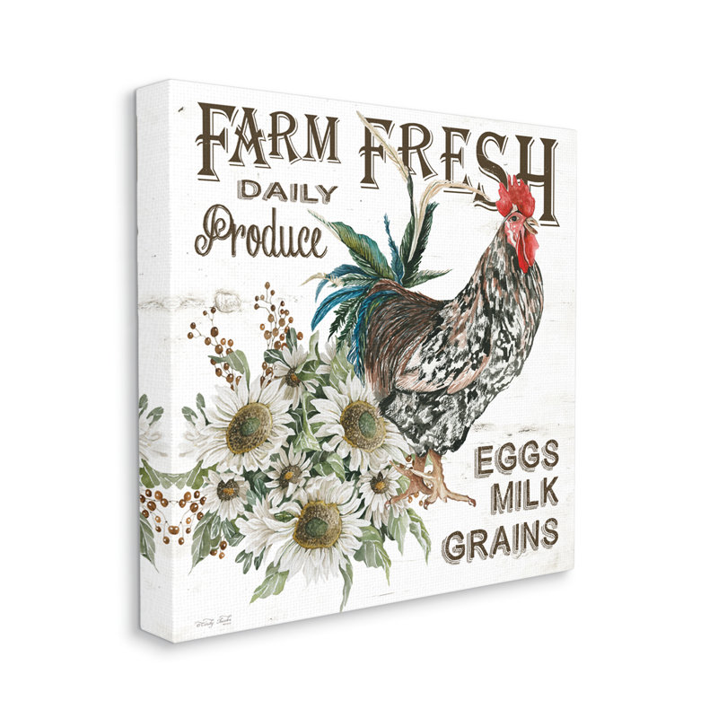 «Farm Fresh Country Hen On Wood» par Cindy Jacobs, impression, H 17 po x l 17 po x P 1,5 po, Giclée encadrée noir minuit