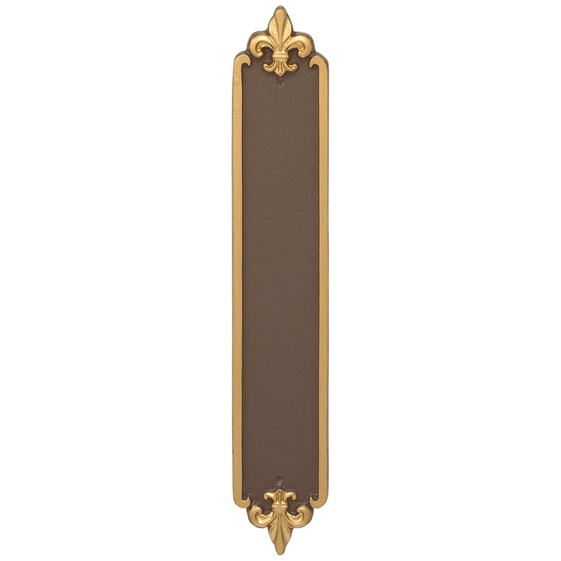 Fleur de Lis 4-Line Wall Address Plaque, Sand / Gold, Yes