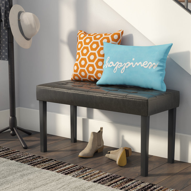Marson Upholstered Bench, Black
