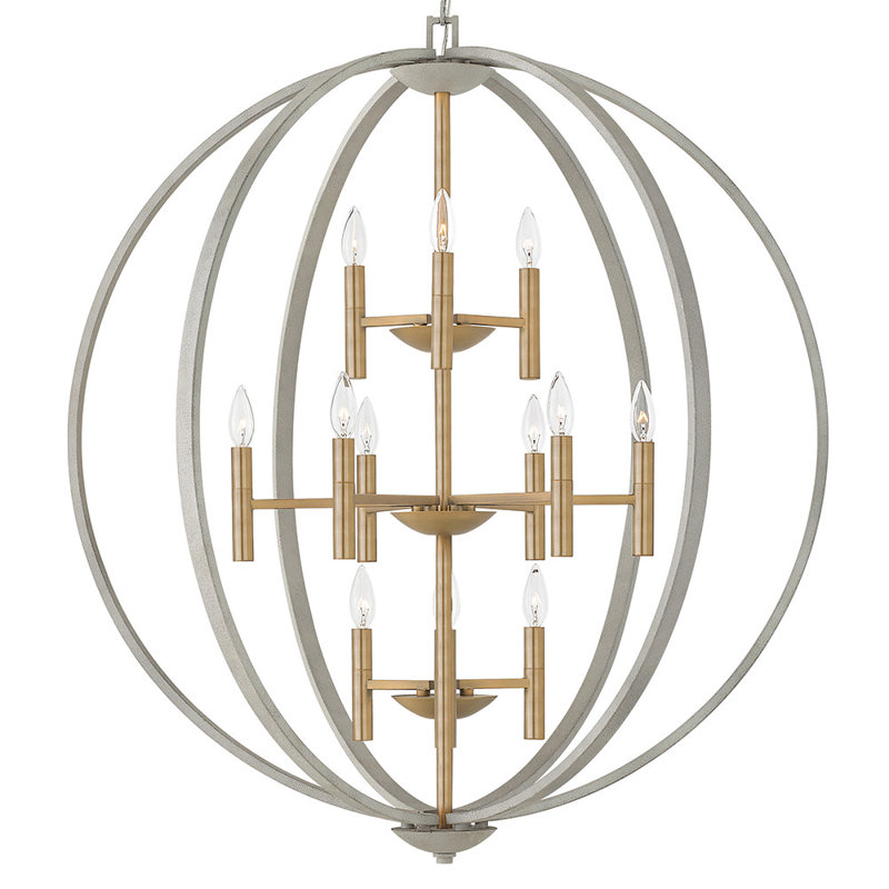 Euclid 12-Light Globe Pendant, Cement Gray
