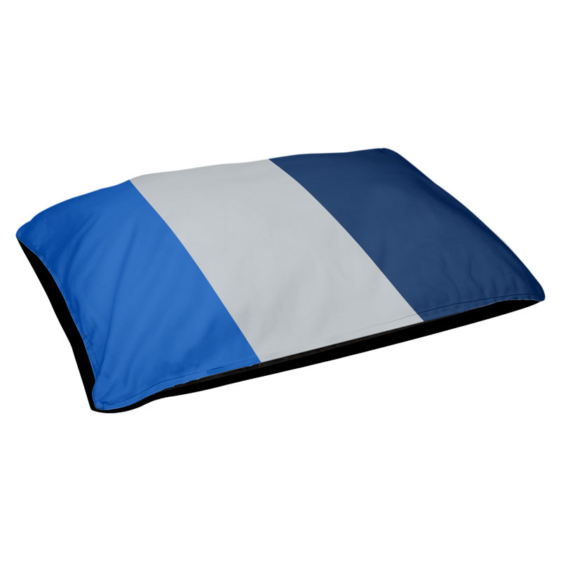 Coussin Designer, Bleu royal / argent / bleu marine, Moyen (L 30 po x l 40 po)