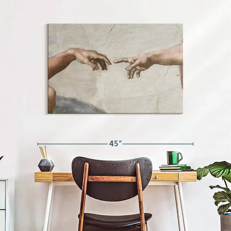 Mains de Leisha de Dieu et Adam, H 26 po x l 39 po