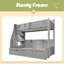Lit simple superposé au dessus d'un lit double avec escalier de rangement, lit gigogne, tablettes de rangement, DEL et USB-1799131671