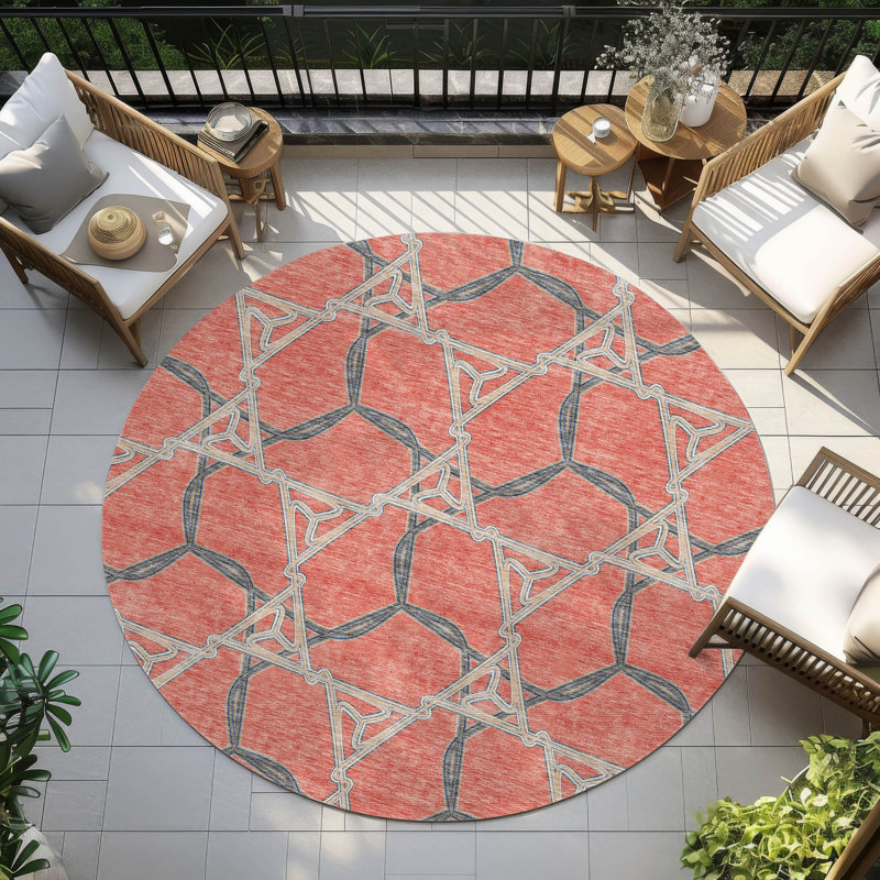  Chayden Area Rug with Non-Slip Backing, Round 8'